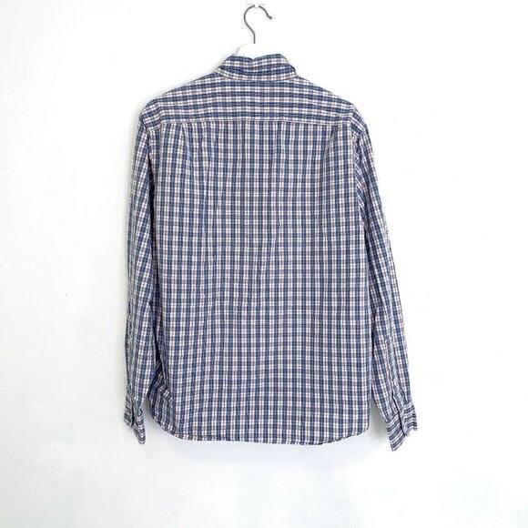 J. Crew Men's Plaid Button Down Shirt size large red white blue - Picture 5 of 5